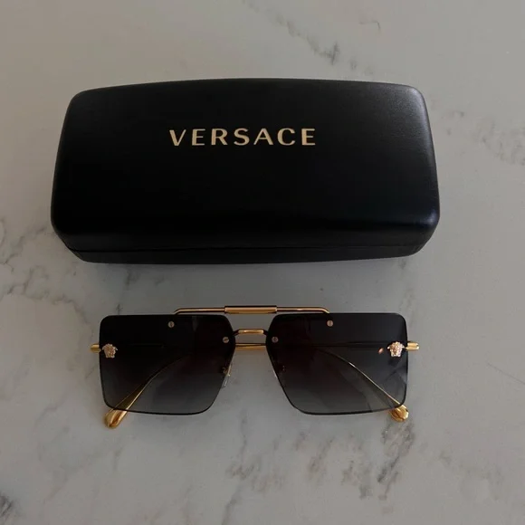Versace gold trimmed women’s sunglasses Versace VE2264 Sunglasses | LensCrafters main image 2